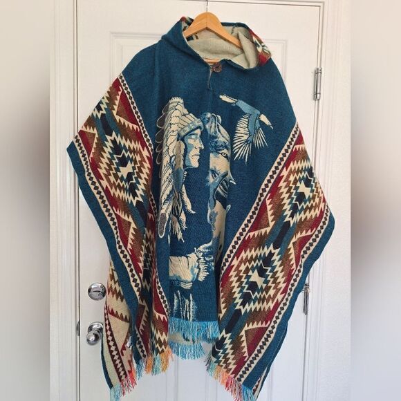 Ancient winds Ecuador Native American Poncho - Picture 1 of 6